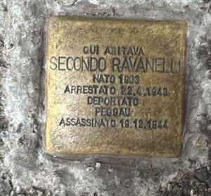 Pietra d'inciampo in memoria di Secondo Ravanelli- Imola (BO)