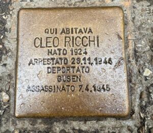 Pietra d'inciampo in memoria di Cleo Ricchi-Imola(BO)